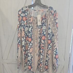 Floral and Polka Dot Women's Top